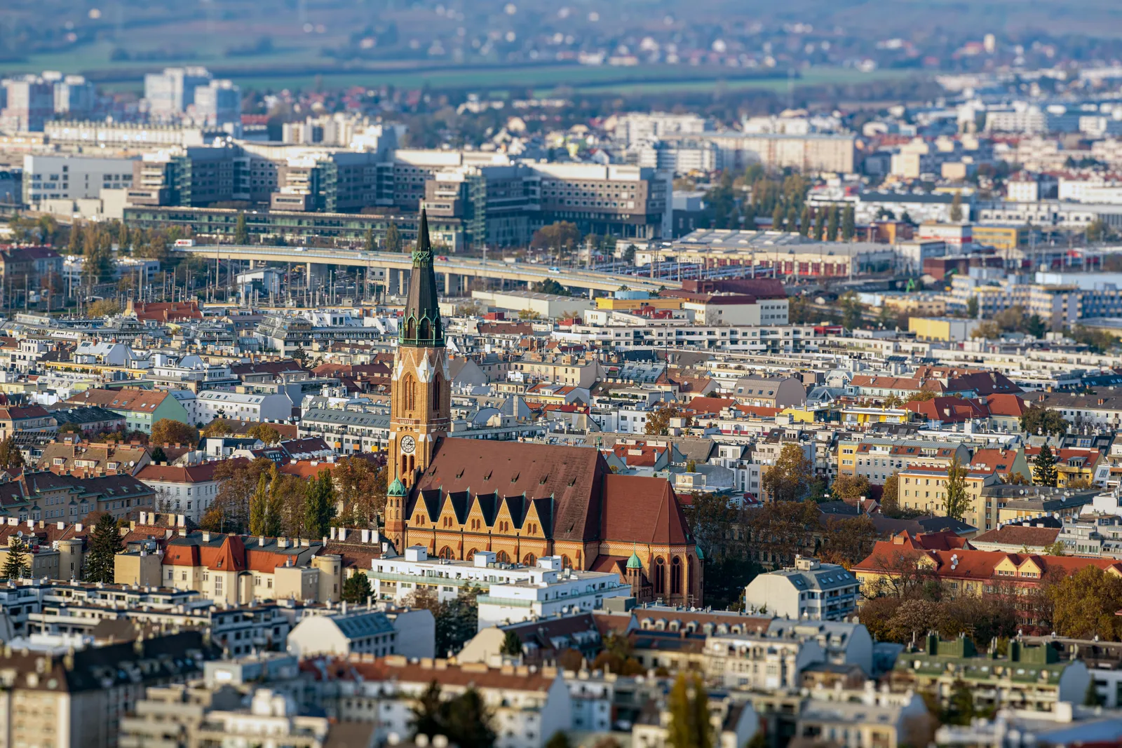 Veduta della città di Linz, Austria