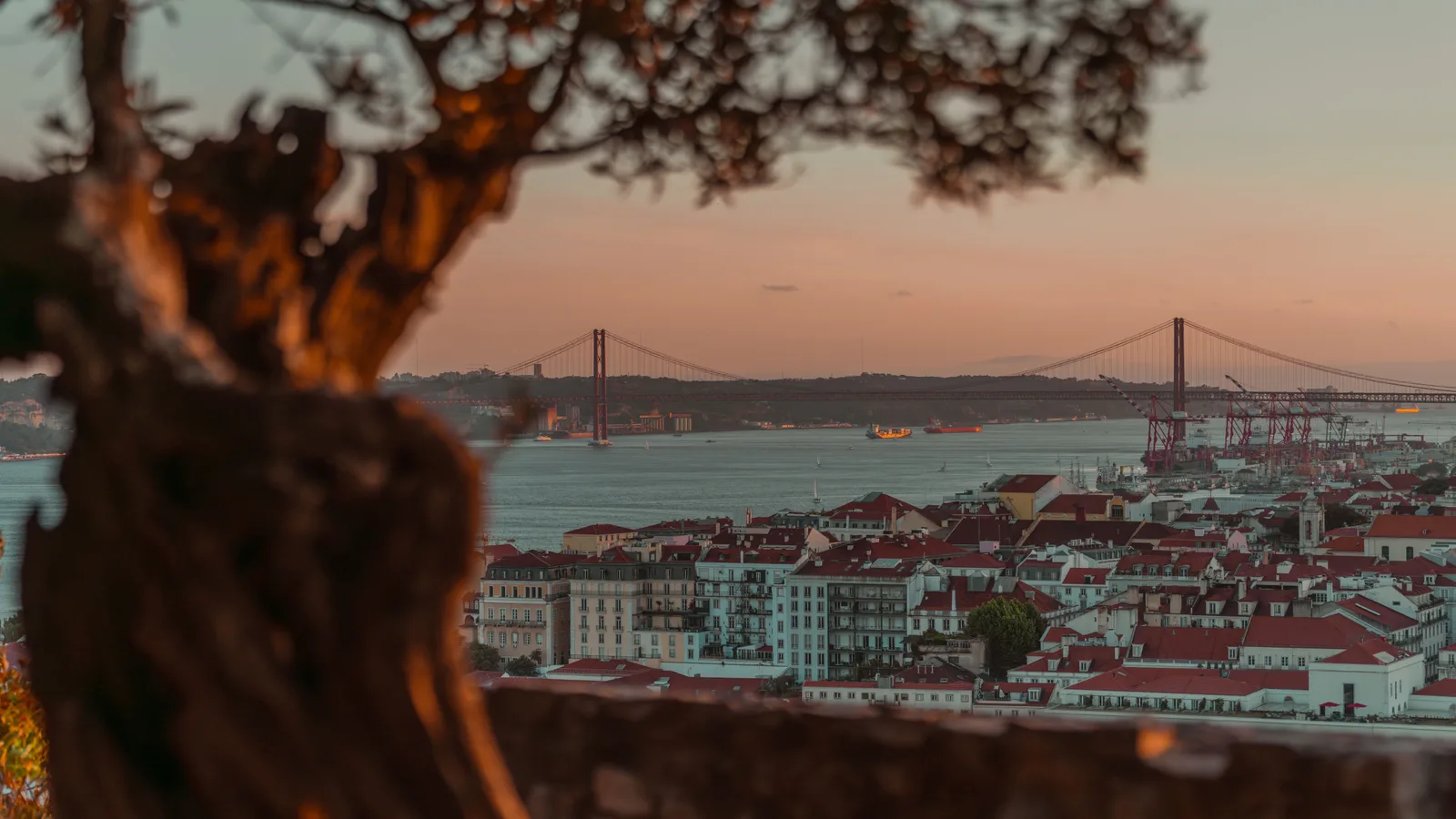 Vy över Lissabon, Portugal