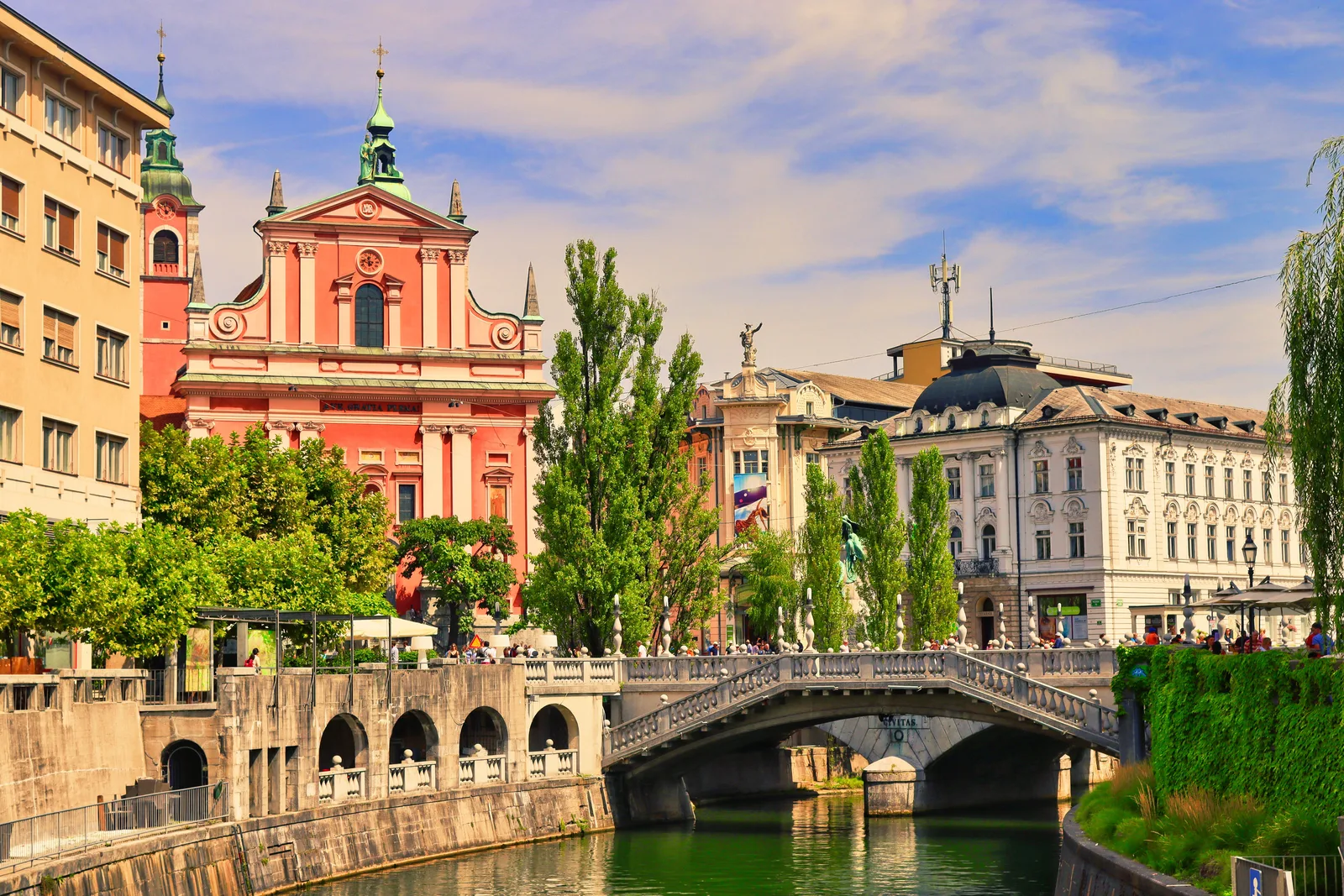 Stadsgezicht van Ljubljana, Slovenië