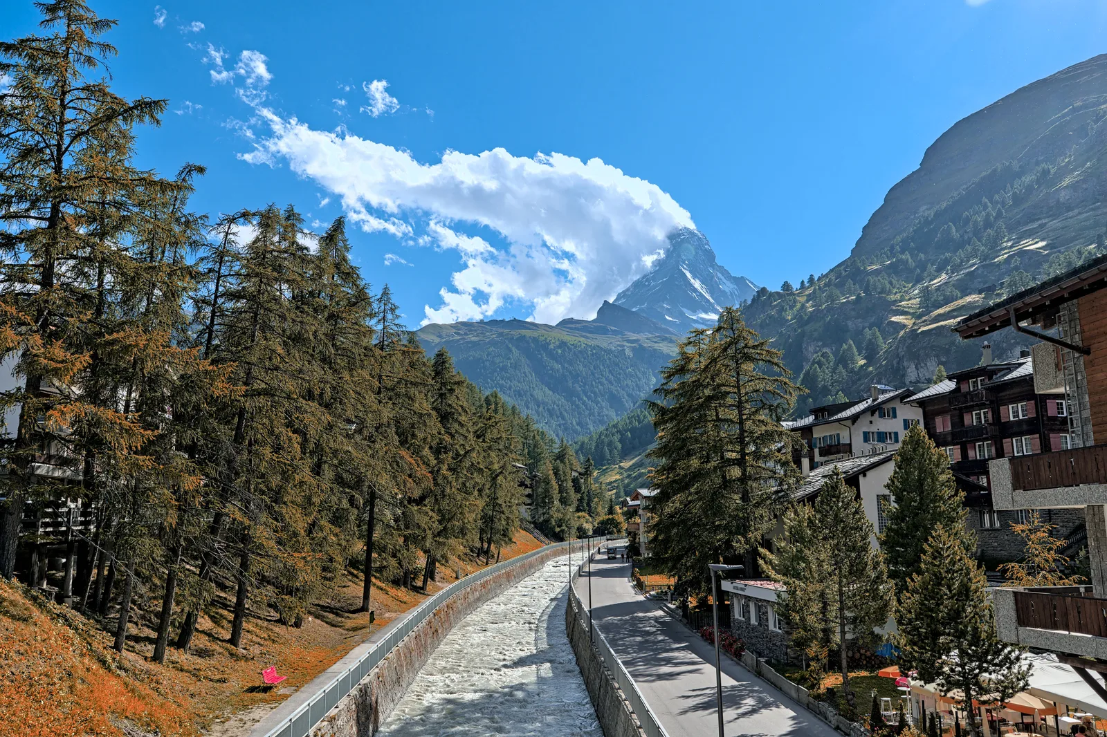 Uitzicht op Zermatt, Zwitserland