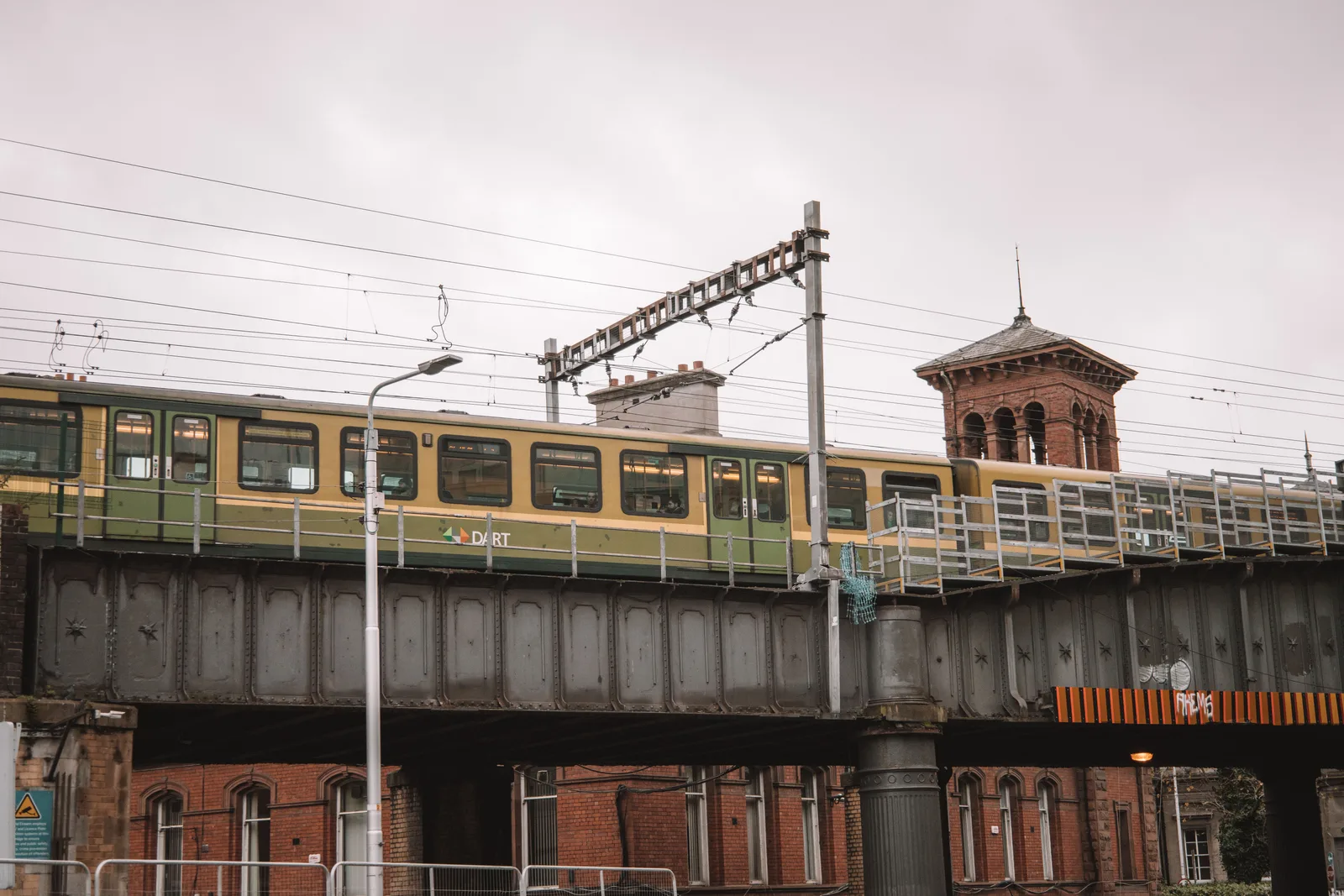 Train at a station platform in Ireland