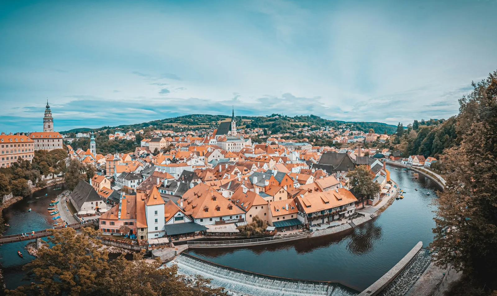 Oude binnenstad van Český Krumlov aan de Moldau
