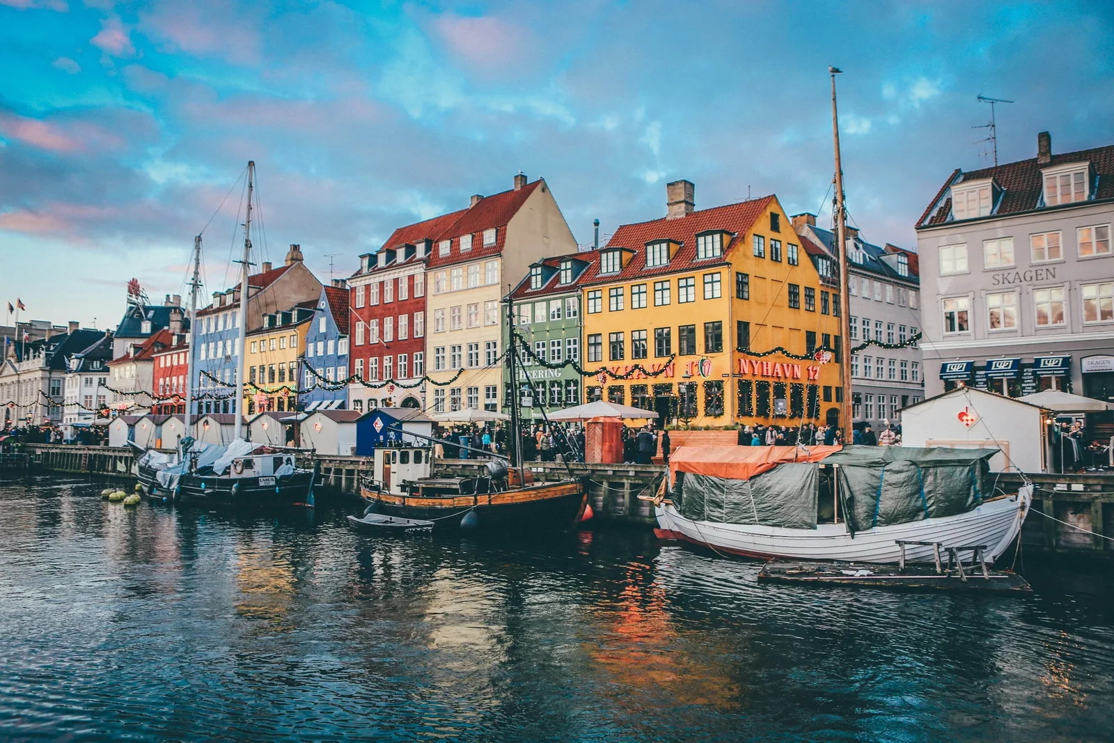 Haven van Nyhavn in Kopenhagen