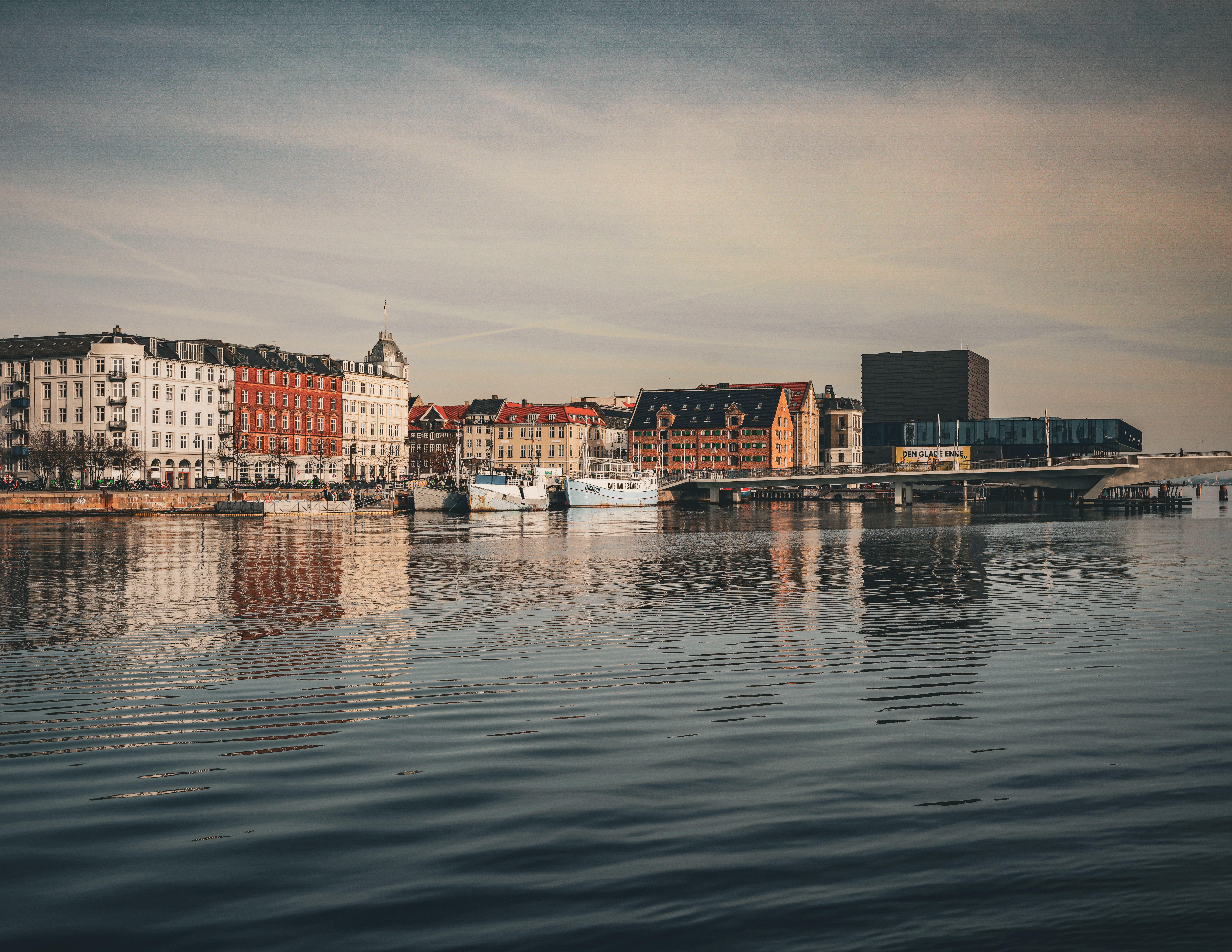 Copenhagen waterfront with colourful historic buildings